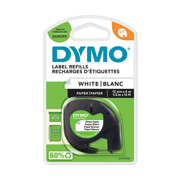 Dymo S0721510 / 91200 cinta papel negro sobre blanco 12 mm (original) S0721510 088300 - 1