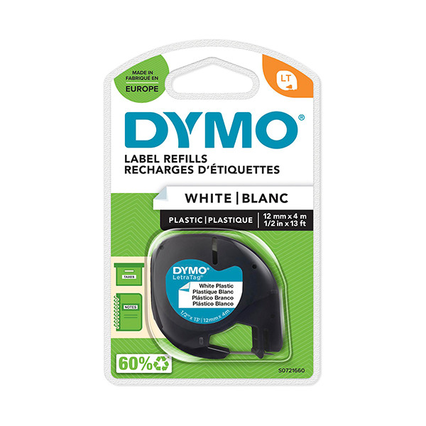 Dymo S0721660 / 91221 cinta plástica blanca 12 mm (original) S0721660 088320 - 1