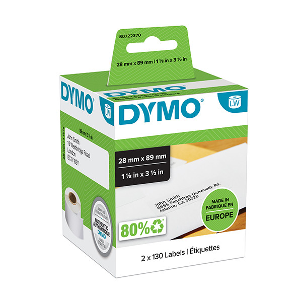 Dymo S0722370 / 99010 Etiquetas para direcciones de envío 2 rollos (original) S0722370 088500 - 1