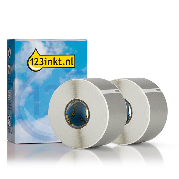 Dymo S0722400/99012 Etiquetas de dirección anchas 2 rollos color plata (marca 123tinta) 089368 - 1