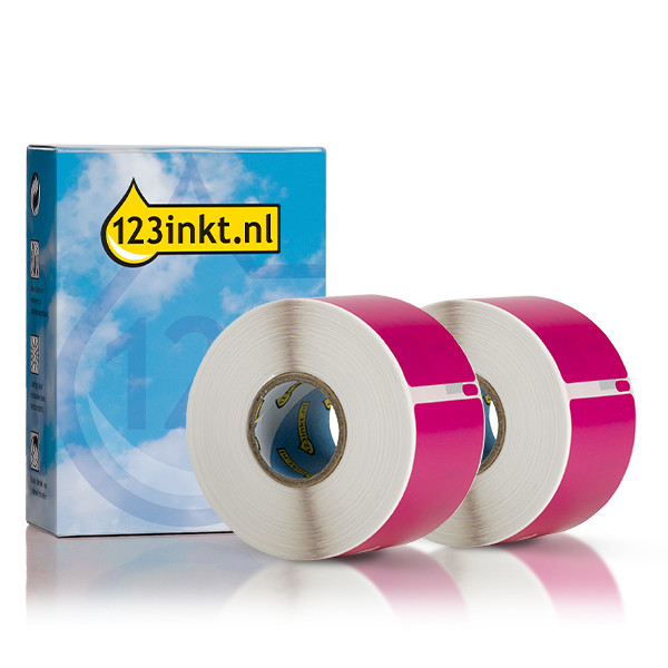 Dymo S0722400/99012 Etiquetas de dirección anchas 2 rollos color rosa (marca 123tinta) 089367 - 1