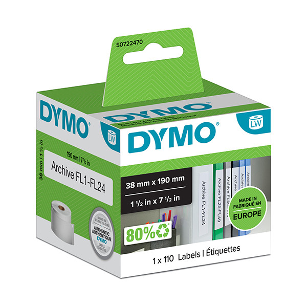 Dymo S0722470 / 99018 etiquetas pequeñas para archivadores (original) S0722470 088540 - 1