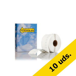 Dymo S0722560/11356 placa de identificación blanca extraíble (marca 123tinta) | Pack 10 uds 650523 - 1