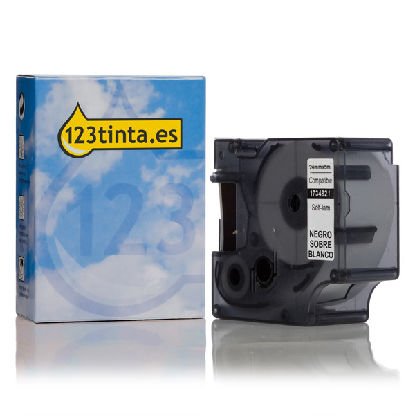 Dymo S0773860 / 1734821 IND Rhino cinta autolaminada negro sobre blanco 24 mm (marca 123tinta) 088731 - 1