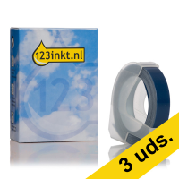 Dymo S0898140 cinta gofrada blanca sobre azul (marca 123tinta) | Pack 3 uds 650559