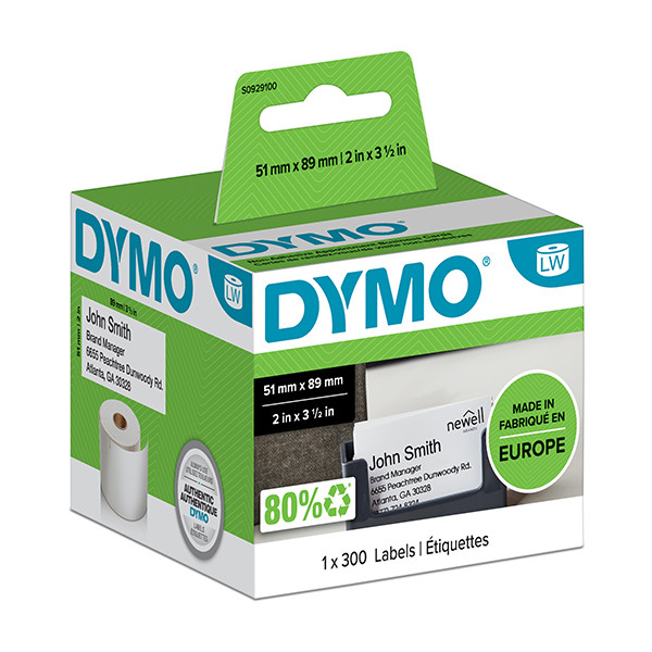 Dymo S0929100 tarjetas y etiquetas no adhesivas (originales) S0929100 088552 - 1