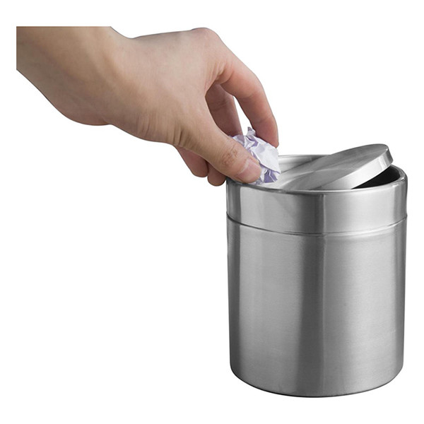 EKO Fandy Papelera de mesa (1,5 litros, acero inoxidable mate) VB920415 SEK00137 - 2