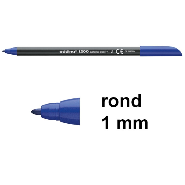 Edding 1200 Rotulador azul de punta redonda (1 mm) 4-1200003 200960 - 1