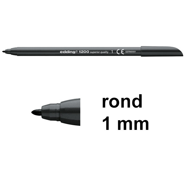 Edding 1200 Rotulador de color negro punta redonda (1 mm) 4-1200001 200958 - 1