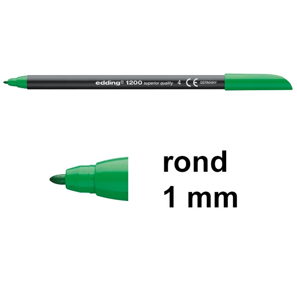 Edding 1200 Rotulador verde de punta redonda (1 mm) 4-1200004 200961 - 1