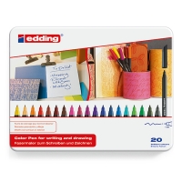 Edding 1200 rotuladores en caja de metal | 20 unidades | punta redonda | 1 mm 239041