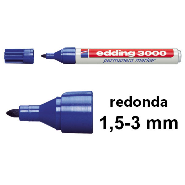 Edding 3000 Rotulador permanente azul de punta redonda (1,5-3 mm) 4-3000003 200504 - 1
