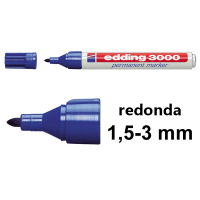 Edding 3000 Rotulador permanente azul de punta redonda (1,5-3 mm) 4-3000003 200504
