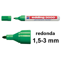 Edding 3000 Rotulador permanente verde de punta redonda (1,5-3 mm) 4-3000004 200506