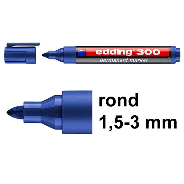 Edding 300 rotulador permanente azul - redondo (1,5 a 3 mm) 246317 - 1