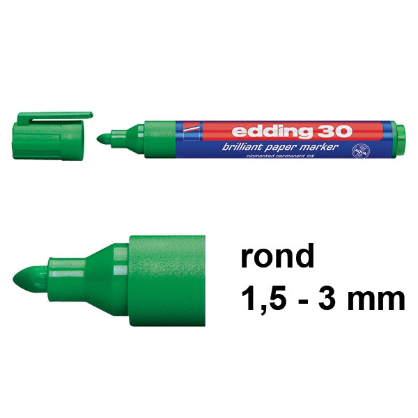 Edding 30 Rotulador brillante | 1,5-3 mm | punta redonda | verde 4-30004 239207 - 1