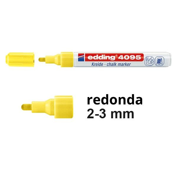 Edding 4095 Rotulador de tiza amarillo fluorescente redondo de 2-3 mm 200903 - 1