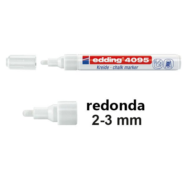 Edding 4095 Rotulador de tiza blanco de punta redonda (2-3 mm) 4-4095049 200902 - 1