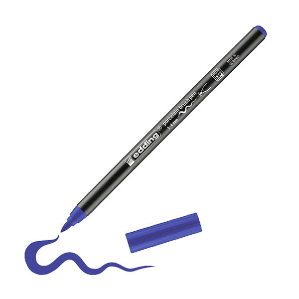 Edding 4200 rotulador con punta de pincel | para porcelana | azul 239287 - 1