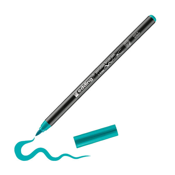Edding 4200 rotulador con punta de pincel | para porcelana | azul turquesa 239296 - 1
