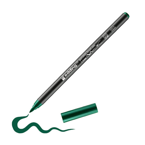 Edding 4200 rotulador con punta de pincel | para porcelana | verde 239288 - 1