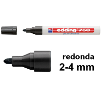 Edding 750 Rotulador negro de tinta opaca con punta redonda (2-4 mm) 4-750001 200568