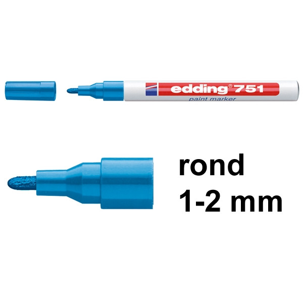Edding 751 Rotulador de tinta opaca | 1-2 mm | punta redonda | azul claro 200614 - 1