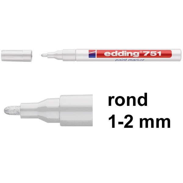 Edding 751 Rotulador de tinta opaca | 1-2 mm | punta redonda | blanco 200616 - 1