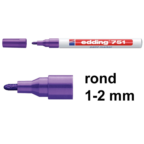 Edding 751 Rotulador de tinta opaca | 1-2 mm | punta redonda | morado 200610 - 1