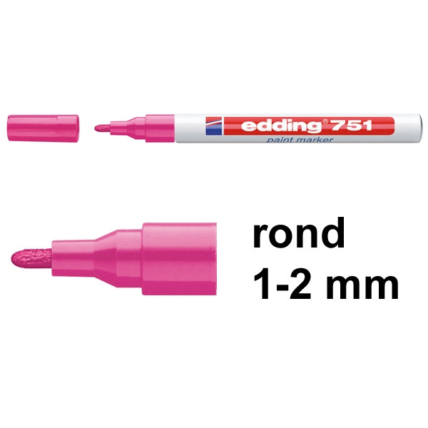 Edding 751 Rotulador de tinta opaca | 1-2 mm | punta redonda | rosa 200612 - 1