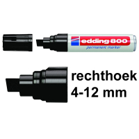 Edding 800 Pack ahorro 10x Rotulador permanente negro | 4-12 mm | punta biselada  239435