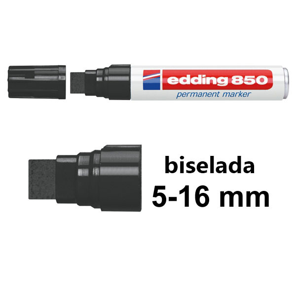Edding 850 Rotulador permanente negro de punta biselada (5-16 mm) 4-850001 200544 - 1