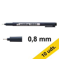Pack 10x Edding 1800 Rotulador técnico negro (0,25 mm)