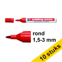 Pack ahorro: Edding 3000 Rotulador permanente rojo de punta redonda (1,5-3 mm) 240602 Pack ahorro: Edding 3000 Rotulador permanente rojo de punta redonda (1,5-3 mm) 240602