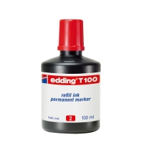 Edding T100 Recambio de tinta roja | 100 ml 200554