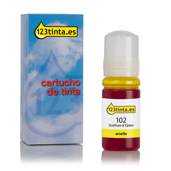 Epson 102 botella de tinta amarilla (marca 123tinta) C13T03R440C 027177 - 1