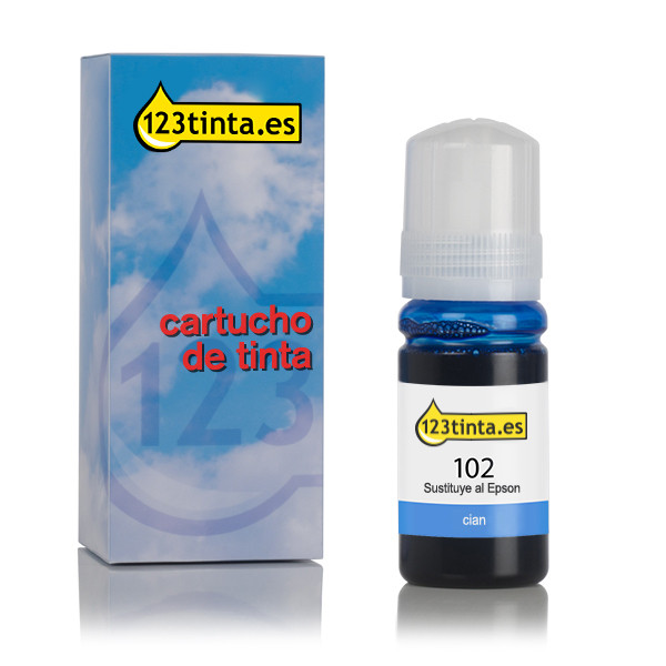 Epson 102 botella de tinta cian (marca 123tinta) C13T03R240C 027173 - 1