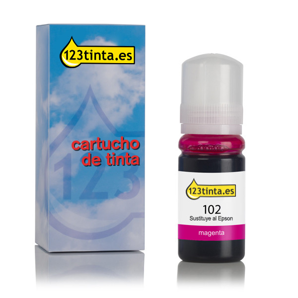 Epson 102 botella de tinta magenta (marca 123tinta) C13T03R340C 027175 - 1