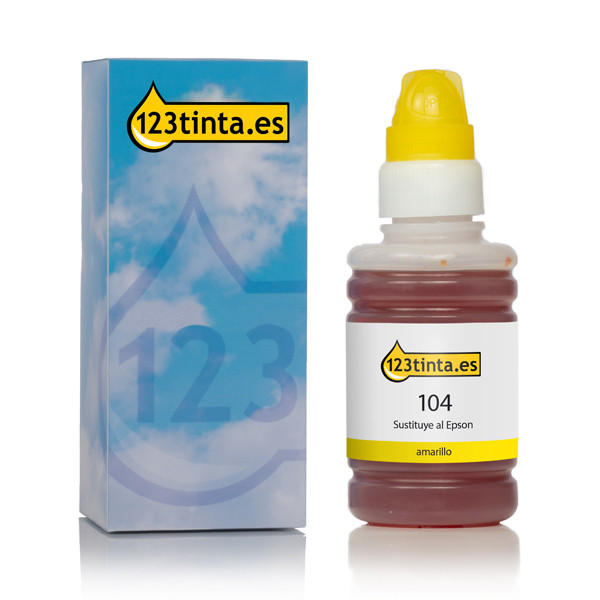 Epson 104 botella de tinta amarilla (marca 123tinta) C13T00P440C 052089 - 1