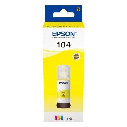 Epson 104 botella de tinta amarilla (original) C13T00P440 904764 - 1