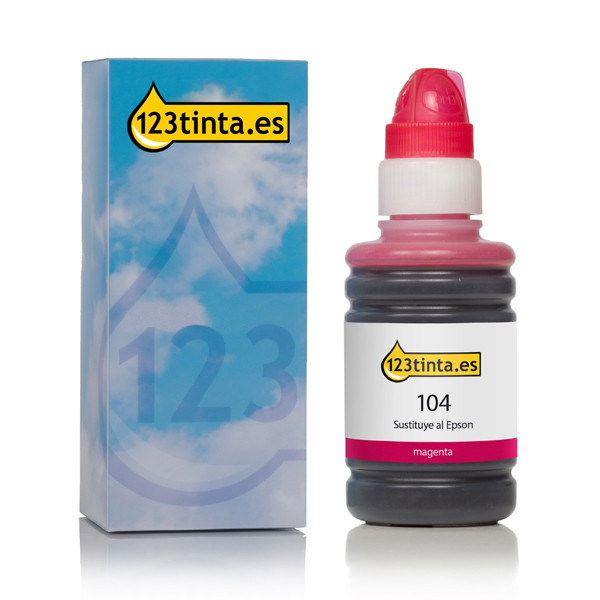 Epson 104 botella de tinta magenta (marca 123tinta) C13T00P340C 052087 - 1