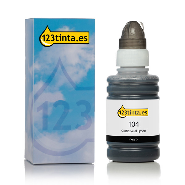 Epson 104 botella de tinta negra (marca 123tinta) C13T00P140C 052083 - 1