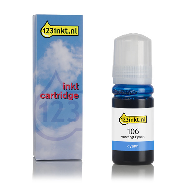 Epson 106 botella de tinta cian (marca 123tinta) C13T00R240C 027165 - 1