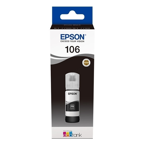 Epson 106 botella de tinta negra foto (original) C13T00R140 027162 - 1