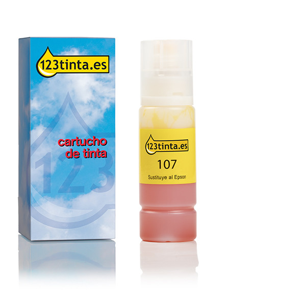 Epson 107 botella de tinta amarilla (marca 123tinta) C13T09B440C 083683 - 1