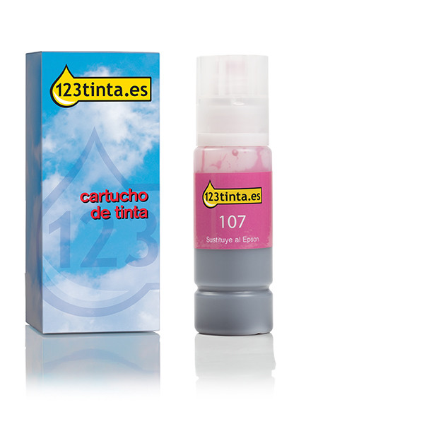 Epson 107 botella de tinta magenta claro (marca 123tinta) C13T09B640C 083687 - 1
