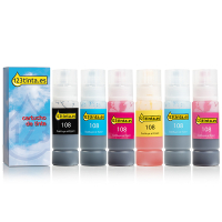 Epson 108 Pack ahorro negro + 5 colores (marca 123tinta)  160683