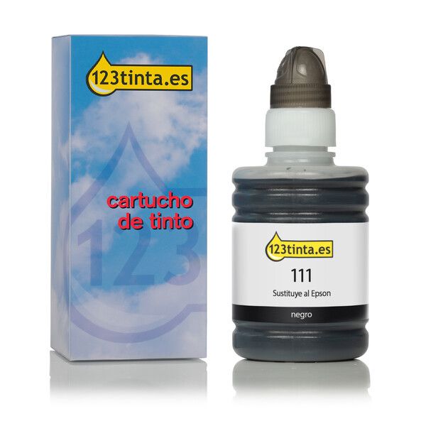 Epson 111 botella de tinta negra (marca 123tinta) C13T03M140C 022575 - 1