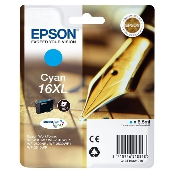 Epson 16XL (T1632) cartucho de tinta cian XL (original) C13T16324010 C13T16324012 026532 - 1