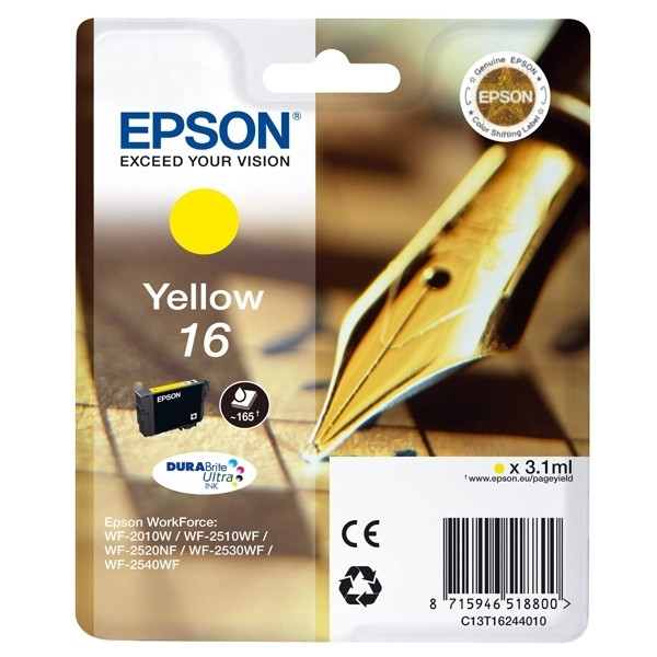 Epson 16XL (T1634) cartucho de tinta amarillo XL (original) C13T16344010 C13T16344012 026536 - 1